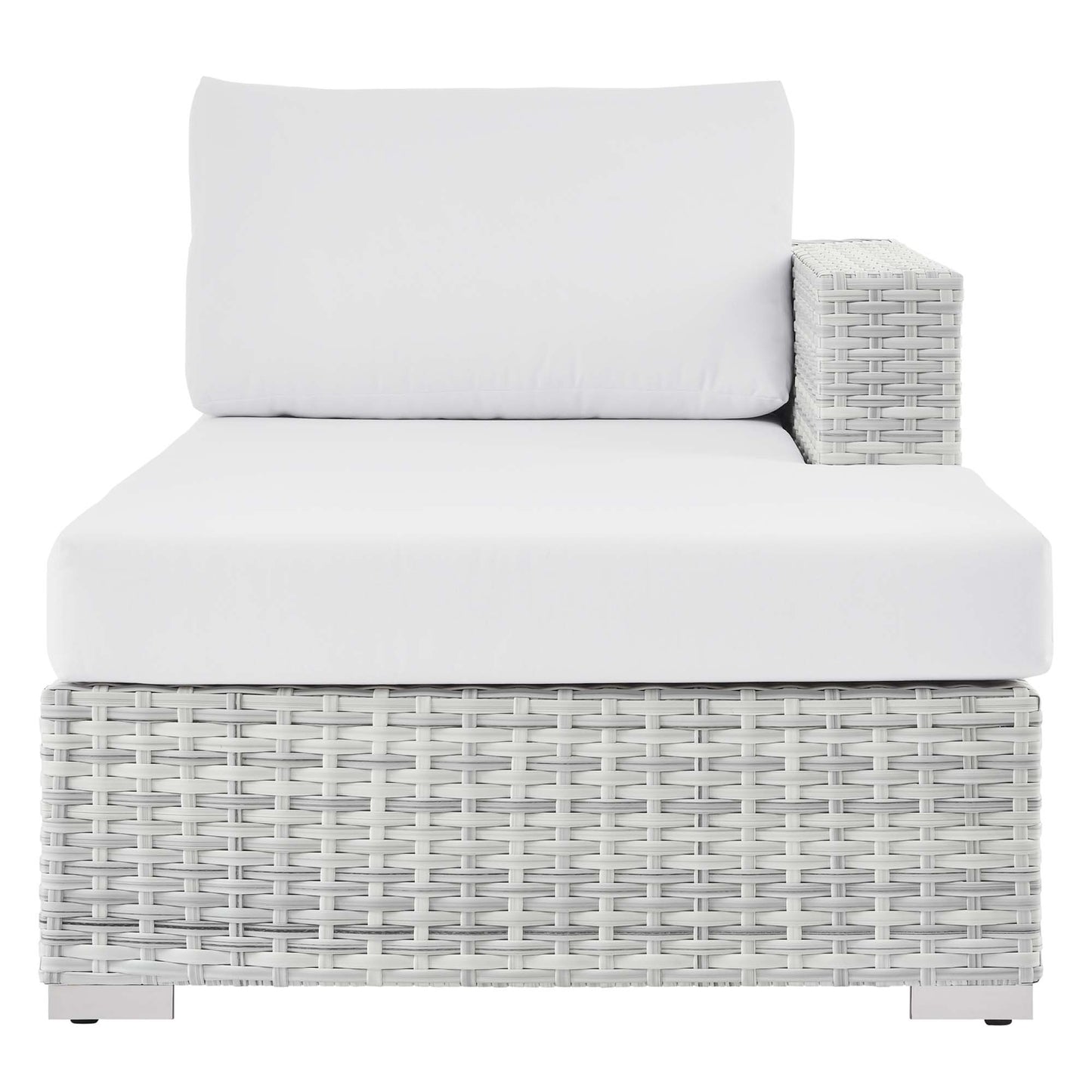 Modway Outlet Convene Outdoor Patio Right Chaise by Modway  Outdoor Furniture Furniture Light Gray White - EEI-4304-LGR-WHI