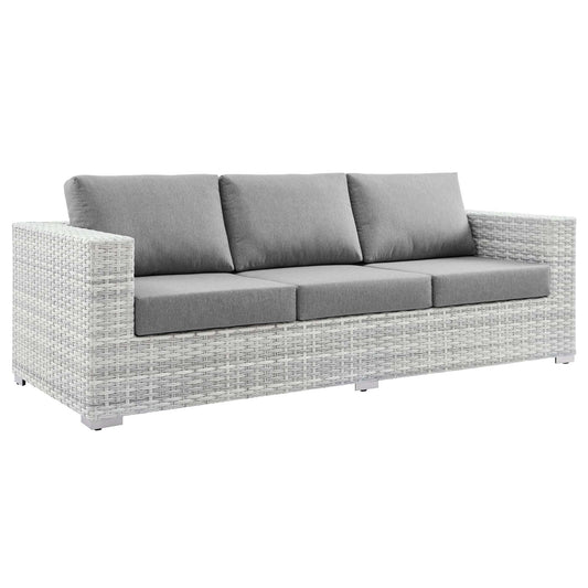 Modway - Convene Outdoor Patio Sofa by Modway  Outdoor Furniture Sofa Sectionals Gray - EEI-4305-LGR-GRY