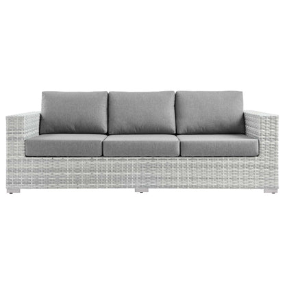 Modway - Convene Outdoor Patio Sofa by Modway  Outdoor Furniture Sofa Sectionals Gray - EEI-4305-LGR-GRY