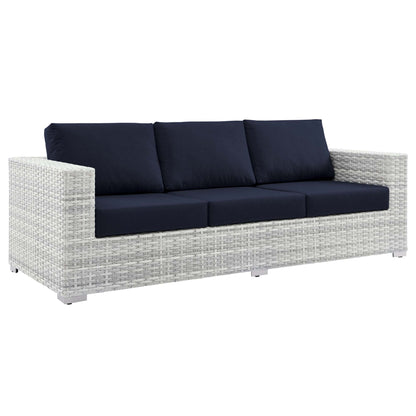 Modway - Convene Outdoor Patio Sofa by Modway  Outdoor Furniture Sofa Sectionals Blue - EEI-4305-LGR-NAV