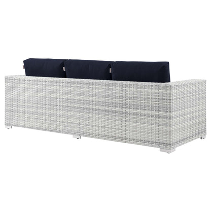 Modway - Convene Outdoor Patio Sofa by Modway  Outdoor Furniture Sofa Sectionals Blue - EEI-4305-LGR-NAV