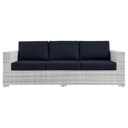 Modway - Convene Outdoor Patio Sofa by Modway  Outdoor Furniture Sofa Sectionals Blue - EEI-4305-LGR-NAV