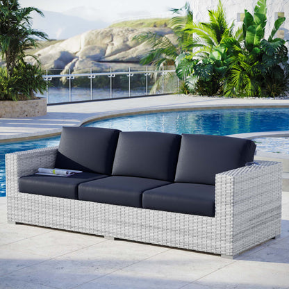 Modway - Convene Outdoor Patio Sofa by Modway  Outdoor Furniture Sofa Sectionals Blue - EEI-4305-LGR-NAV