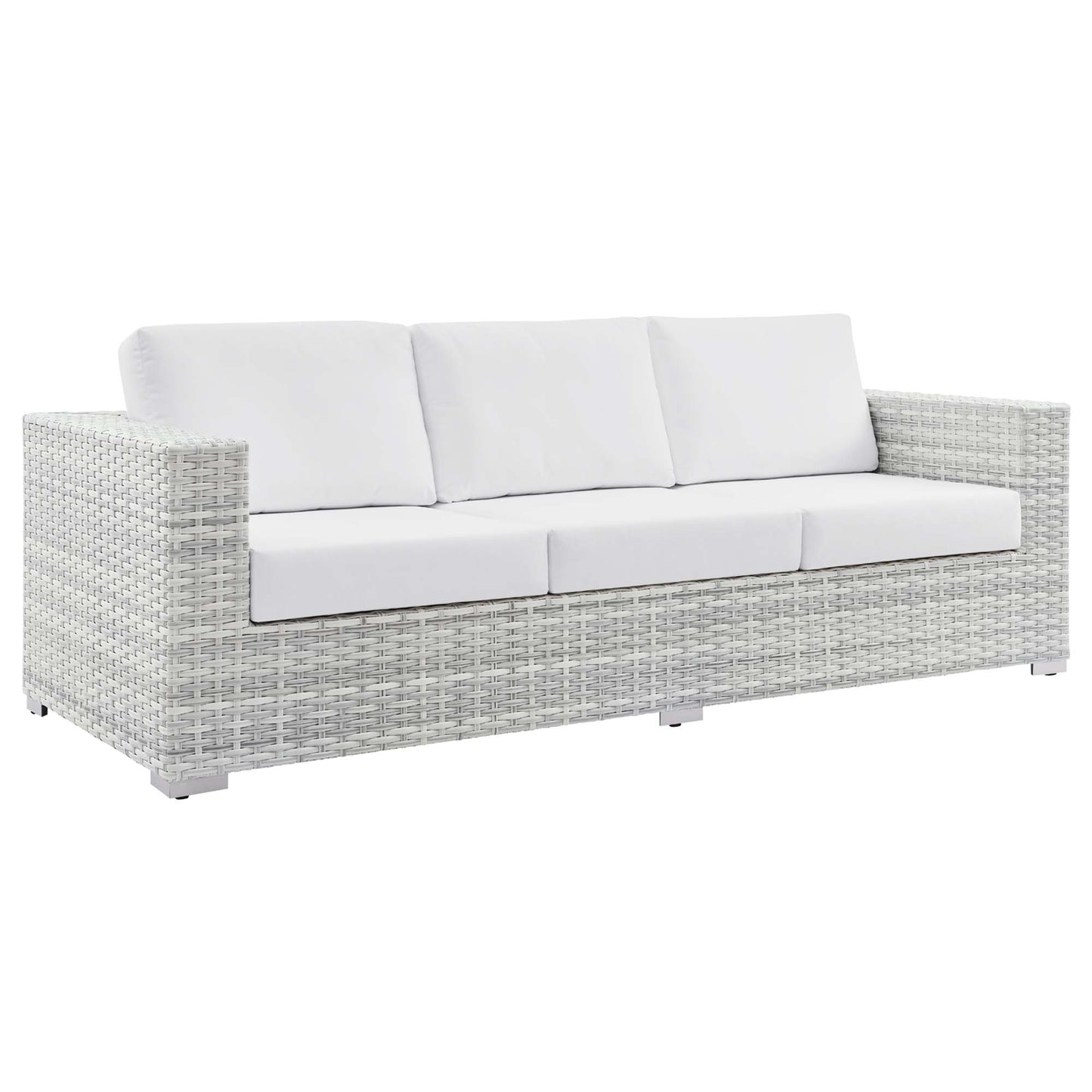 Modway - Convene Outdoor Patio Sofa by Modway  Outdoor Furniture Sofa Sectionals White - EEI-4305-LGR-WHI