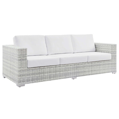Modway - Convene Outdoor Patio Sofa by Modway  Outdoor Furniture Sofa Sectionals White - EEI-4305-LGR-WHI