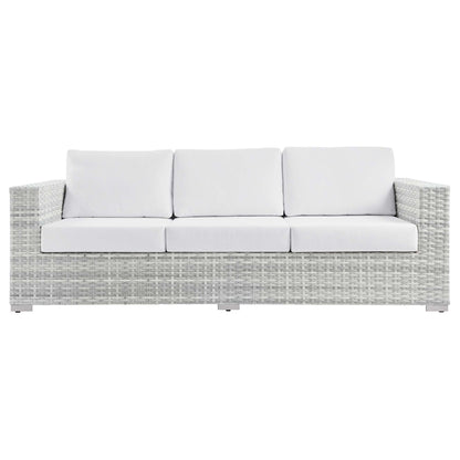 Modway - Convene Outdoor Patio Sofa by Modway  Outdoor Furniture Sofa Sectionals White - EEI-4305-LGR-WHI