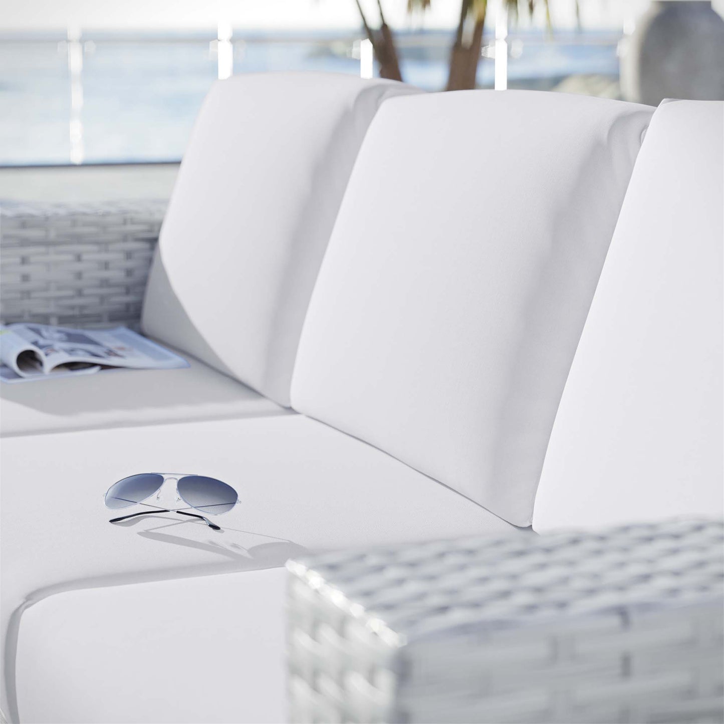 Modway - Convene Outdoor Patio Sofa by Modway  Outdoor Furniture Sofa Sectionals White - EEI-4305-LGR-WHI