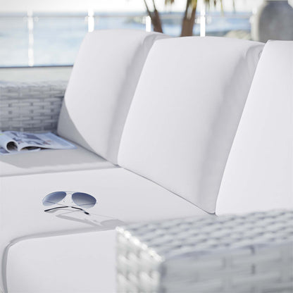 Modway - Convene Outdoor Patio Sofa by Modway  Outdoor Furniture Sofa Sectionals White - EEI-4305-LGR-WHI