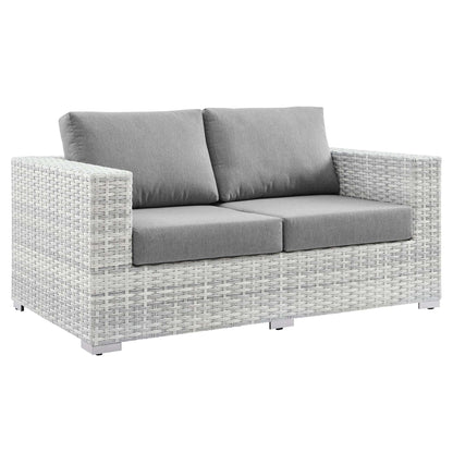 Modway Outlet Convene Outdoor Patio Loveseat by Modway  Outdoor Furniture Furniture Light Gray Gray - EEI-4306-LGR-GRY