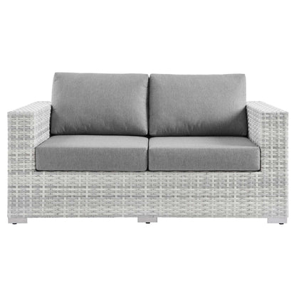 Modway Outlet Convene Outdoor Patio Loveseat by Modway  Outdoor Furniture Furniture Light Gray Gray - EEI-4306-LGR-GRY