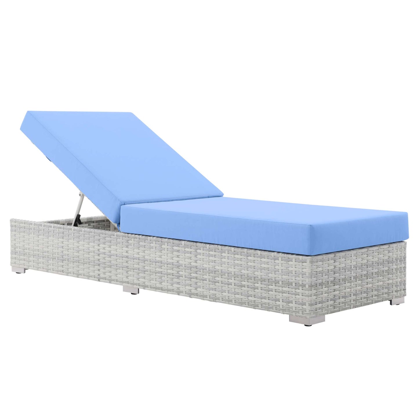 Modway Outlet Convene Outdoor Patio Chaise by Modway  Outdoor Furniture Furniture Light Gray Light Blue - EEI-4307-LGR-LBU