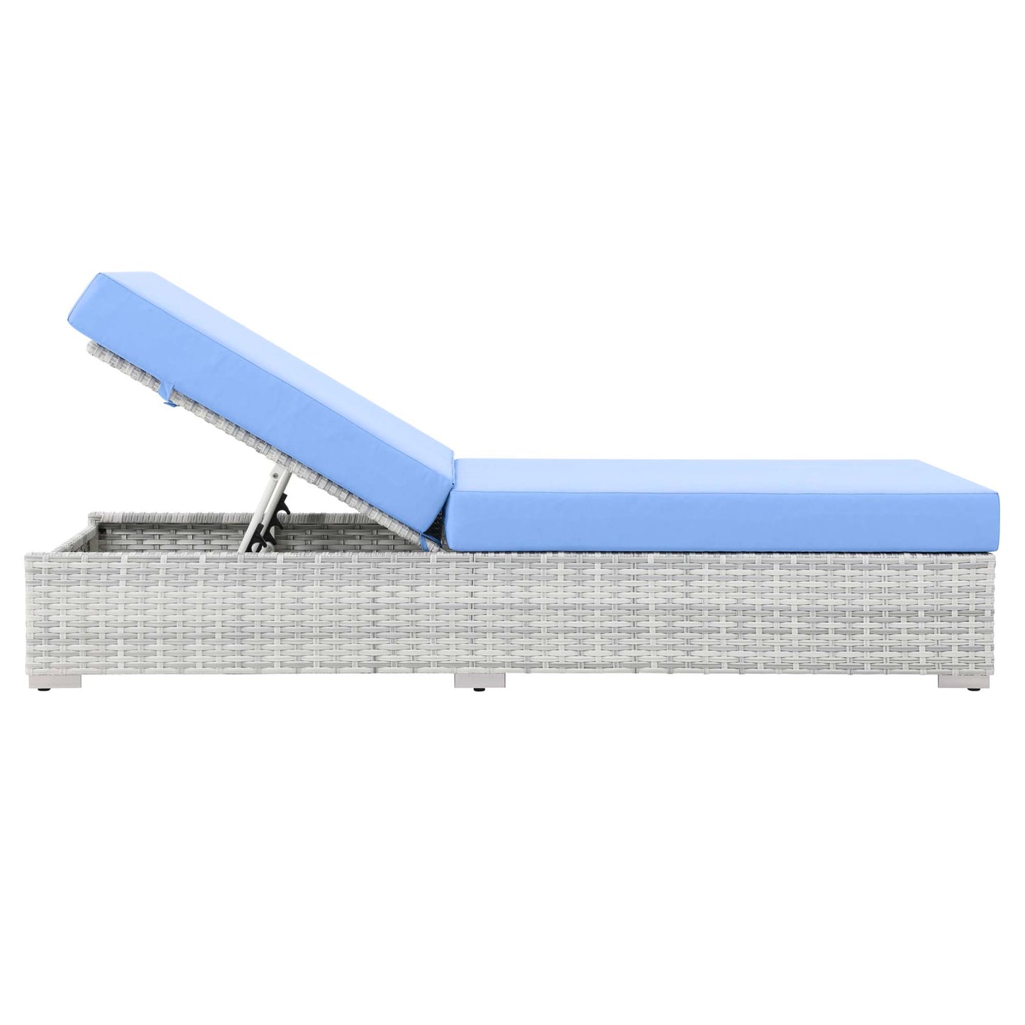 Modway Outlet Convene Outdoor Patio Chaise by Modway  Outdoor Furniture Furniture Light Gray Light Blue - EEI-4307-LGR-LBU