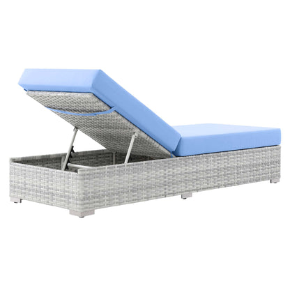 Modway Outlet Convene Outdoor Patio Chaise by Modway  Outdoor Furniture Furniture Light Gray Light Blue - EEI-4307-LGR-LBU