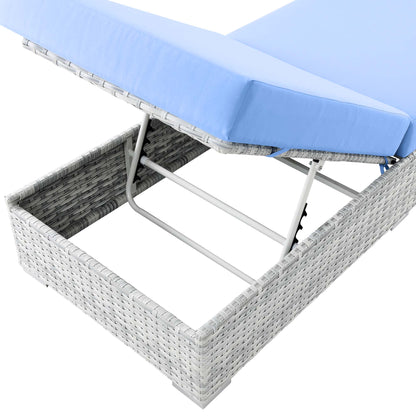 Modway Outlet Convene Outdoor Patio Chaise by Modway  Outdoor Furniture Furniture Light Gray Light Blue - EEI-4307-LGR-LBU