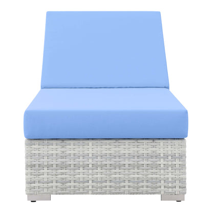 Modway Outlet Convene Outdoor Patio Chaise by Modway  Outdoor Furniture Furniture Light Gray Light Blue - EEI-4307-LGR-LBU