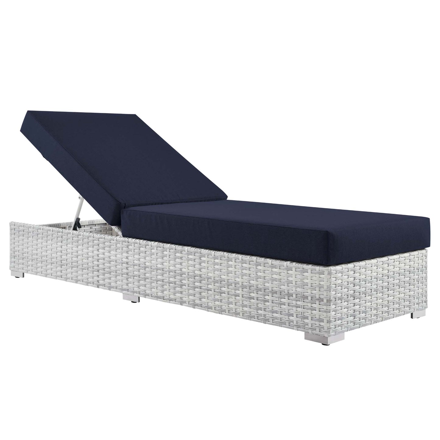 Modway Outlet Convene Outdoor Patio Chaise by Modway  Outdoor Furniture Furniture Light Gray Navy - EEI-4307-LGR-NAV