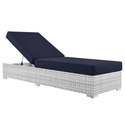Modway Outlet Convene Outdoor Patio Chaise by Modway  Outdoor Furniture Furniture Light Gray Navy - EEI-4307-LGR-NAV