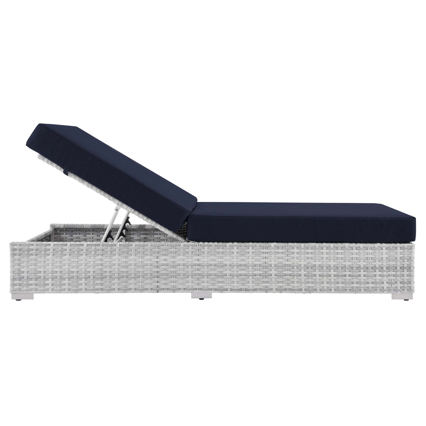 Modway Outlet Convene Outdoor Patio Chaise by Modway  Outdoor Furniture Furniture Light Gray Navy - EEI-4307-LGR-NAV