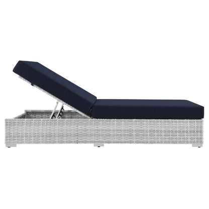 Modway Outlet Convene Outdoor Patio Chaise by Modway  Outdoor Furniture Furniture Light Gray Navy - EEI-4307-LGR-NAV