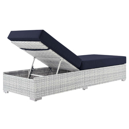 Modway Outlet Convene Outdoor Patio Chaise by Modway  Outdoor Furniture Furniture Light Gray Navy - EEI-4307-LGR-NAV
