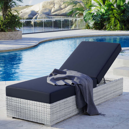 Modway Outlet Convene Outdoor Patio Chaise by Modway  Outdoor Furniture Furniture Light Gray Navy - EEI-4307-LGR-NAV