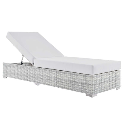 Modway - Convene Outdoor Patio Chaise by Modway  Outdoor Furniture Sofa Sectionals White - EEI-4307-LGR-WHI