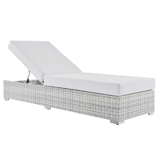 Modway - Convene Outdoor Patio Chaise by Modway  Outdoor Furniture Sofa Sectionals White - EEI-4307-LGR-WHI