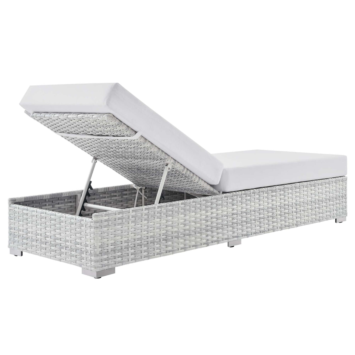 Modway - Convene Outdoor Patio Chaise by Modway  Outdoor Furniture Sofa Sectionals White - EEI-4307-LGR-WHI