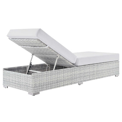 Modway - Convene Outdoor Patio Chaise by Modway  Outdoor Furniture Sofa Sectionals White - EEI-4307-LGR-WHI