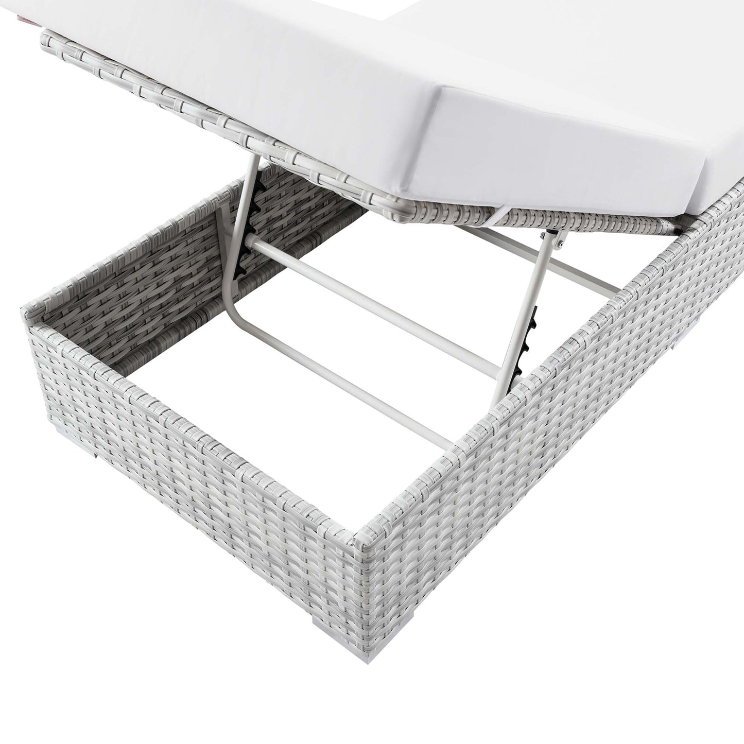 Modway - Convene Outdoor Patio Chaise by Modway  Outdoor Furniture Sofa Sectionals White - EEI-4307-LGR-WHI