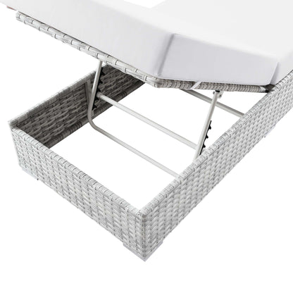 Modway - Convene Outdoor Patio Chaise by Modway  Outdoor Furniture Sofa Sectionals White - EEI-4307-LGR-WHI