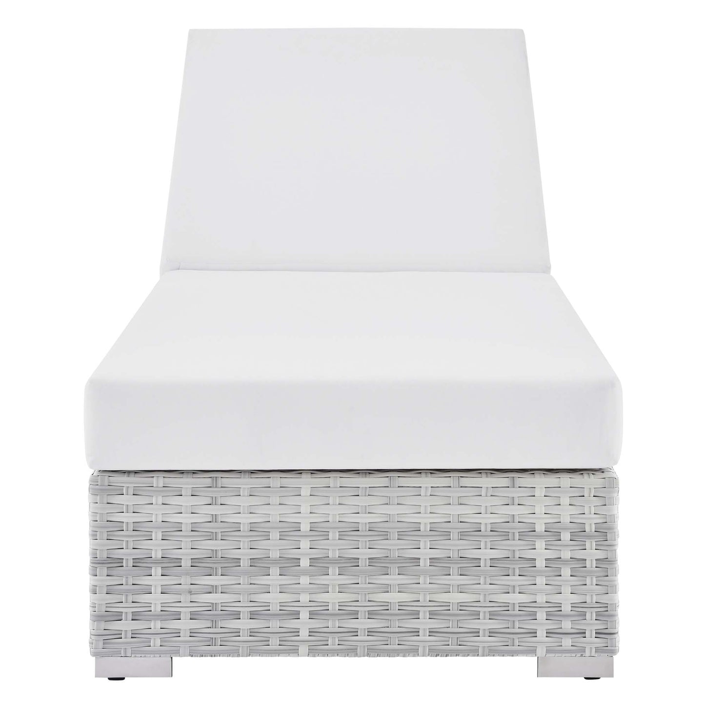 Modway - Convene Outdoor Patio Chaise by Modway  Outdoor Furniture Sofa Sectionals White - EEI-4307-LGR-WHI