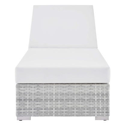 Modway - Convene Outdoor Patio Chaise by Modway  Outdoor Furniture Sofa Sectionals White - EEI-4307-LGR-WHI