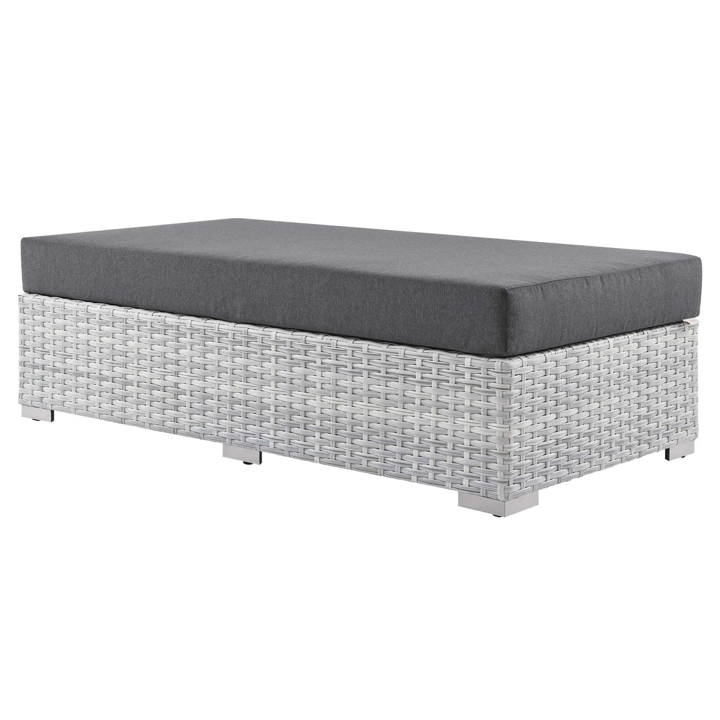Modway Outlet Convene Outdoor Patio Rectangular Ottoman by Modway  Outdoor Furniture Furniture Light Gray Charcoal - EEI-4308-LGR-CHA