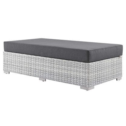 Modway Outlet Convene Outdoor Patio Rectangular Ottoman by Modway  Outdoor Furniture Furniture Light Gray Charcoal - EEI-4308-LGR-CHA