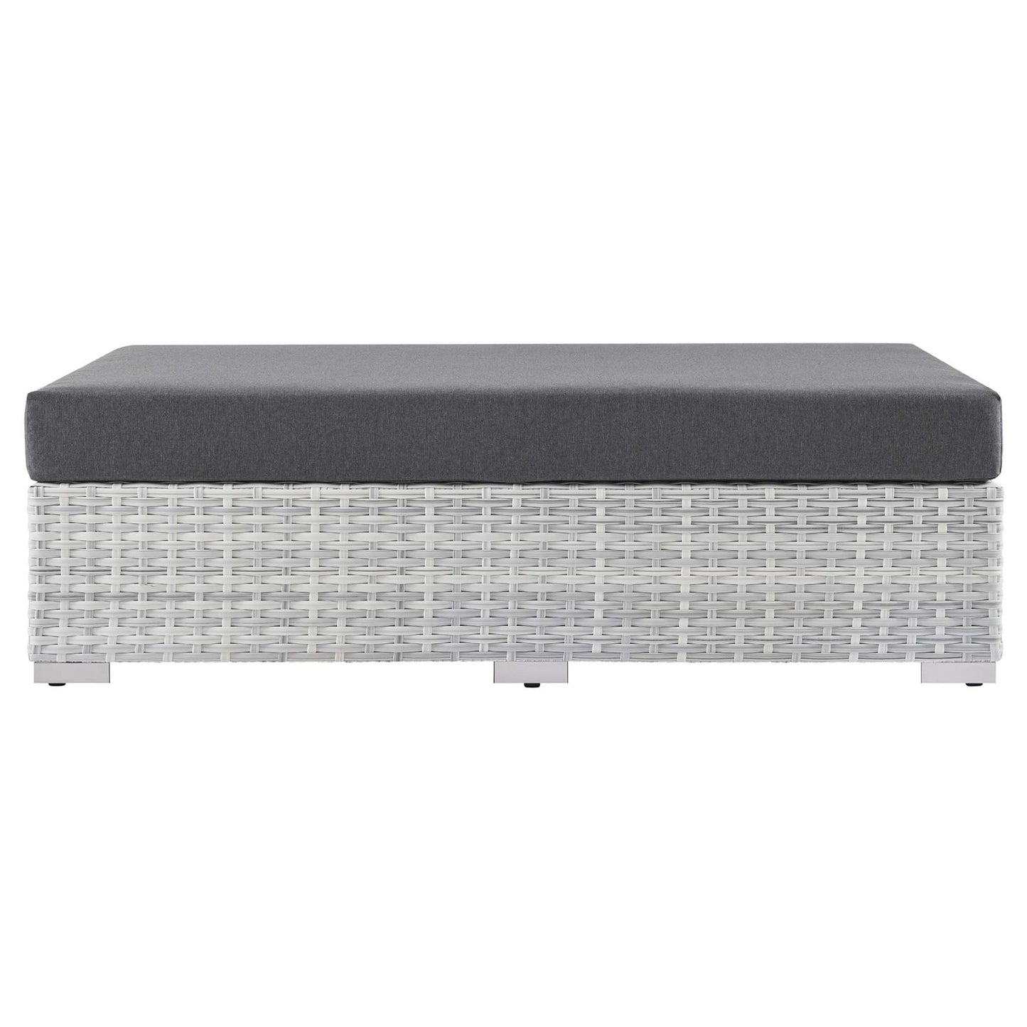 Modway Outlet Convene Outdoor Patio Rectangular Ottoman by Modway  Outdoor Furniture Furniture Light Gray Charcoal - EEI-4308-LGR-CHA
