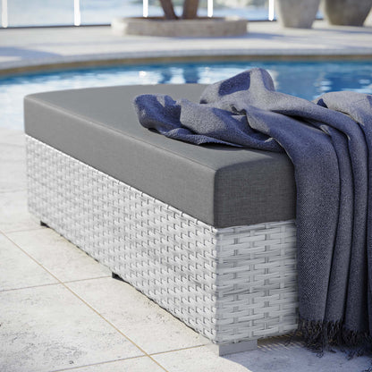 Modway Outlet Convene Outdoor Patio Rectangular Ottoman by Modway  Outdoor Furniture Furniture Light Gray Charcoal - EEI-4308-LGR-CHA