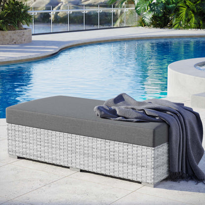 Modway Outlet Convene Outdoor Patio Rectangular Ottoman by Modway  Outdoor Furniture Furniture Light Gray Charcoal - EEI-4308-LGR-CHA