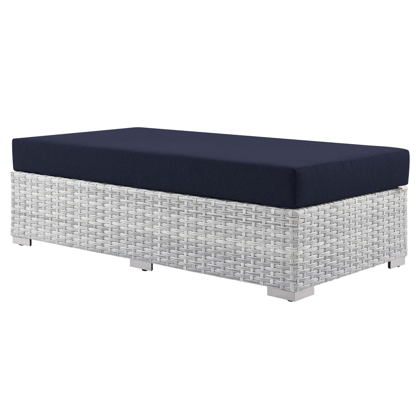 Modway Outlet Convene Outdoor Patio Rectangular Ottoman by Modway  Outdoor Furniture Furniture Light Gray Navy - EEI-4308-LGR-NAV