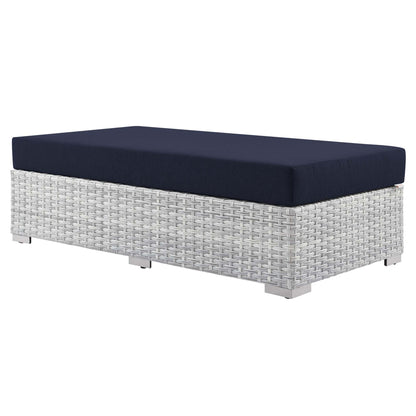 Modway Outlet Convene Outdoor Patio Rectangular Ottoman by Modway  Outdoor Furniture Furniture Light Gray Navy - EEI-4308-LGR-NAV