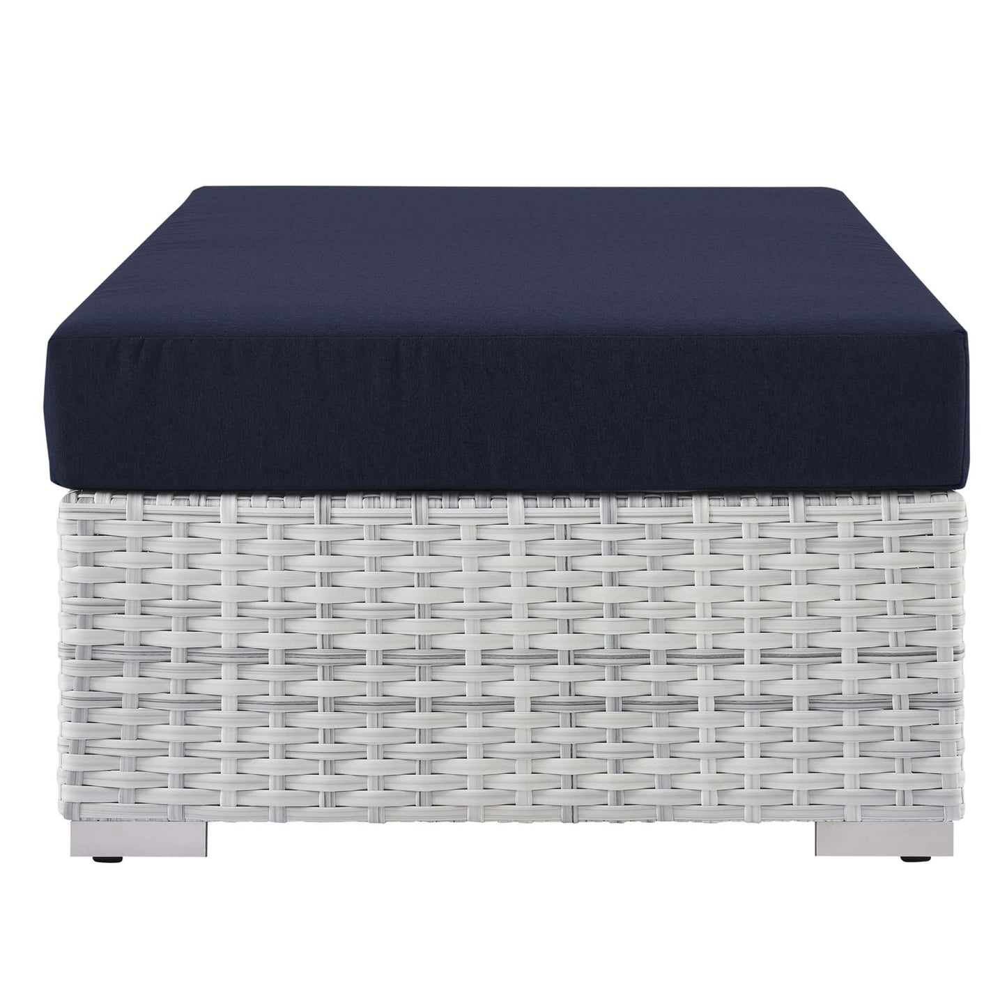 Modway Outlet Convene Outdoor Patio Rectangular Ottoman by Modway  Outdoor Furniture Furniture Light Gray Navy - EEI-4308-LGR-NAV