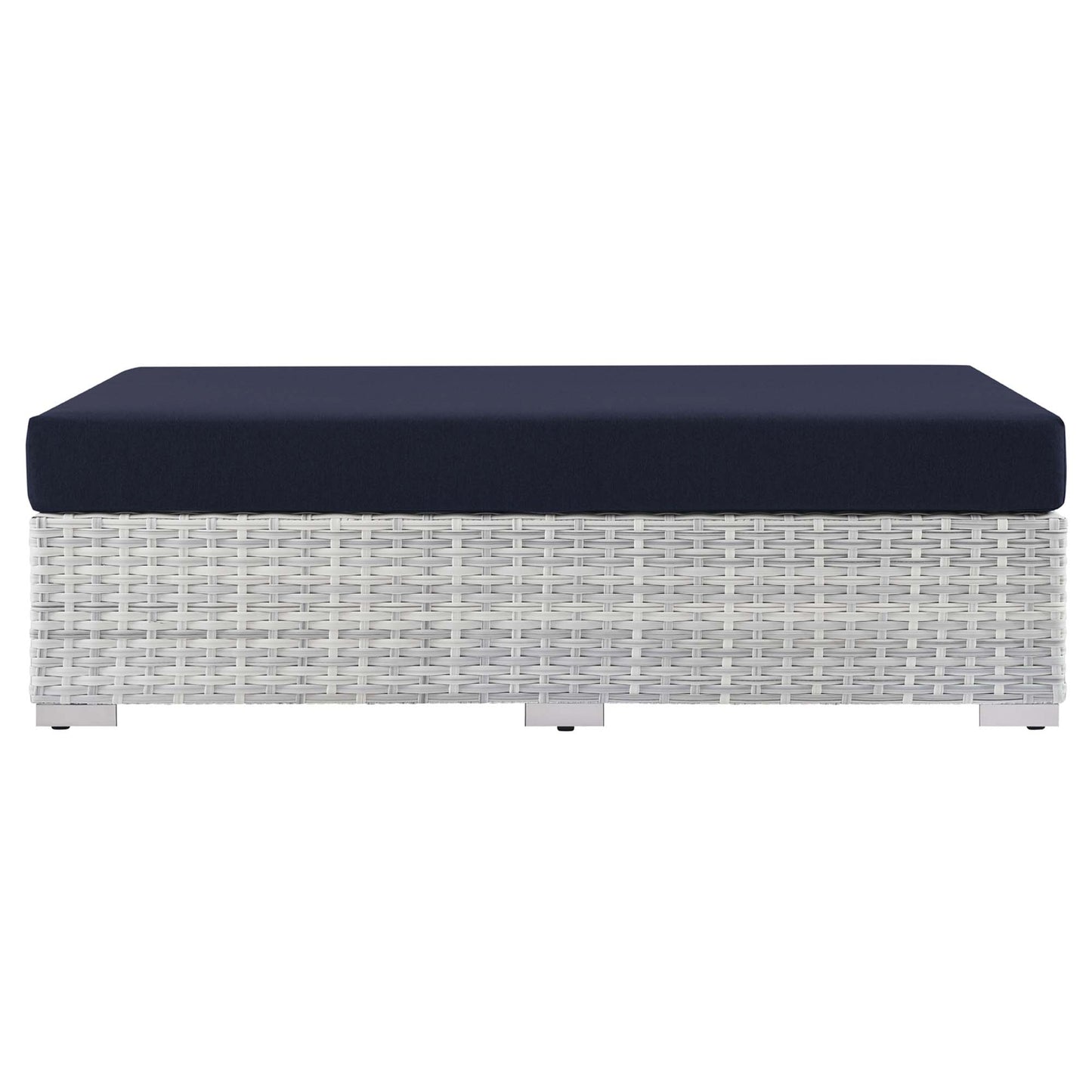 Modway Outlet Convene Outdoor Patio Rectangular Ottoman by Modway  Outdoor Furniture Furniture Light Gray Navy - EEI-4308-LGR-NAV