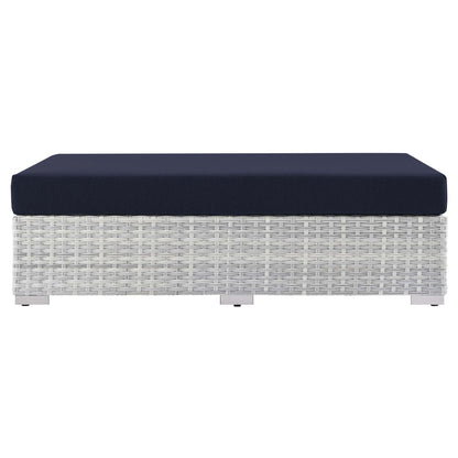 Modway Outlet Convene Outdoor Patio Rectangular Ottoman by Modway  Outdoor Furniture Furniture Light Gray Navy - EEI-4308-LGR-NAV