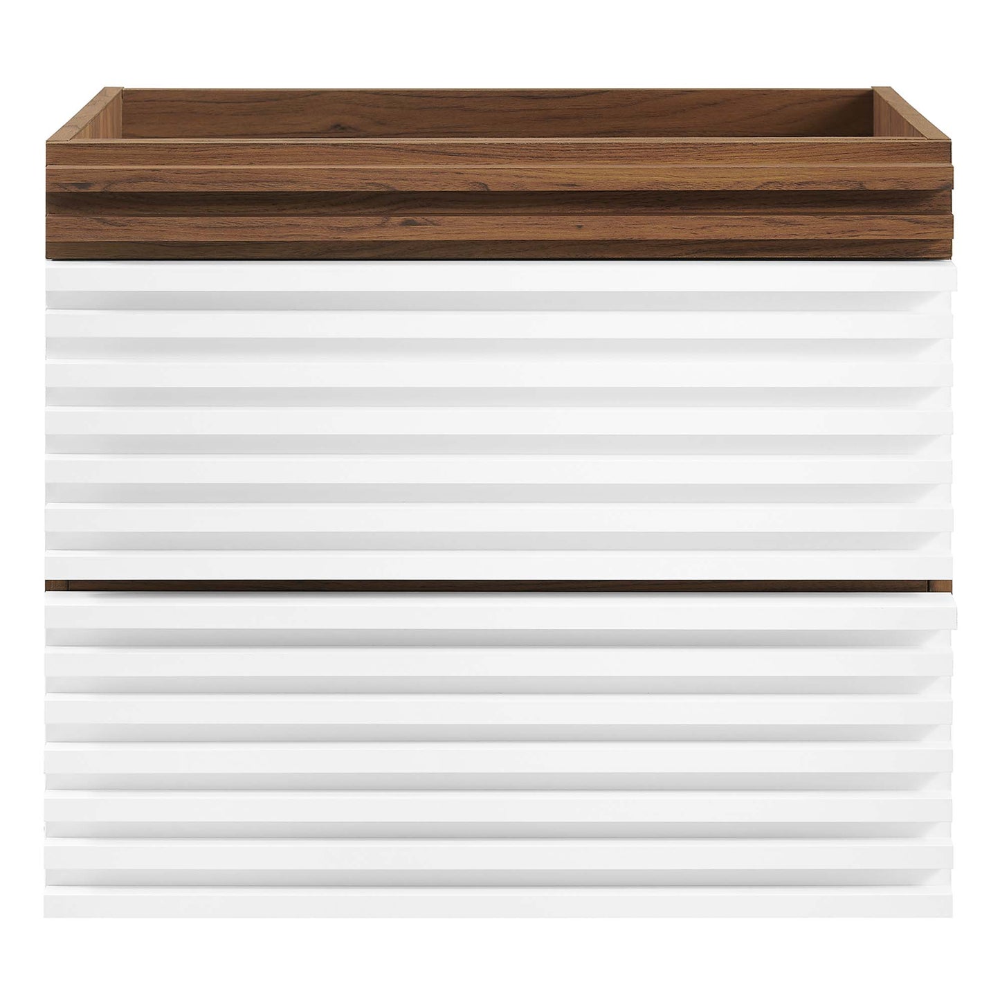 Modway Outlet Render 24" Wall-Mount Bathroom Vanity Cabinet (Sink Basin Not Included) by Modway  Bathroom Furniture White Walnut - EEI-4338-WHI-WAL