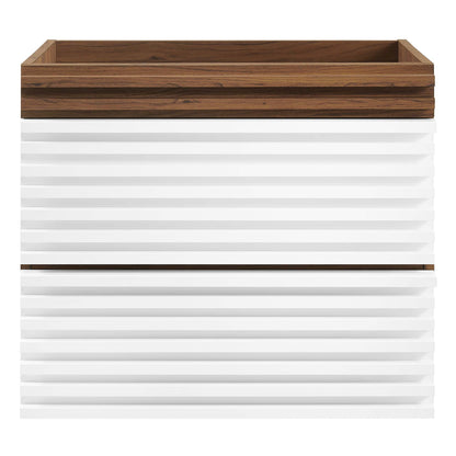 Modway Outlet Render 24" Wall-Mount Bathroom Vanity Cabinet (Sink Basin Not Included) by Modway  Bathroom Furniture White Walnut - EEI-4338-WHI-WAL