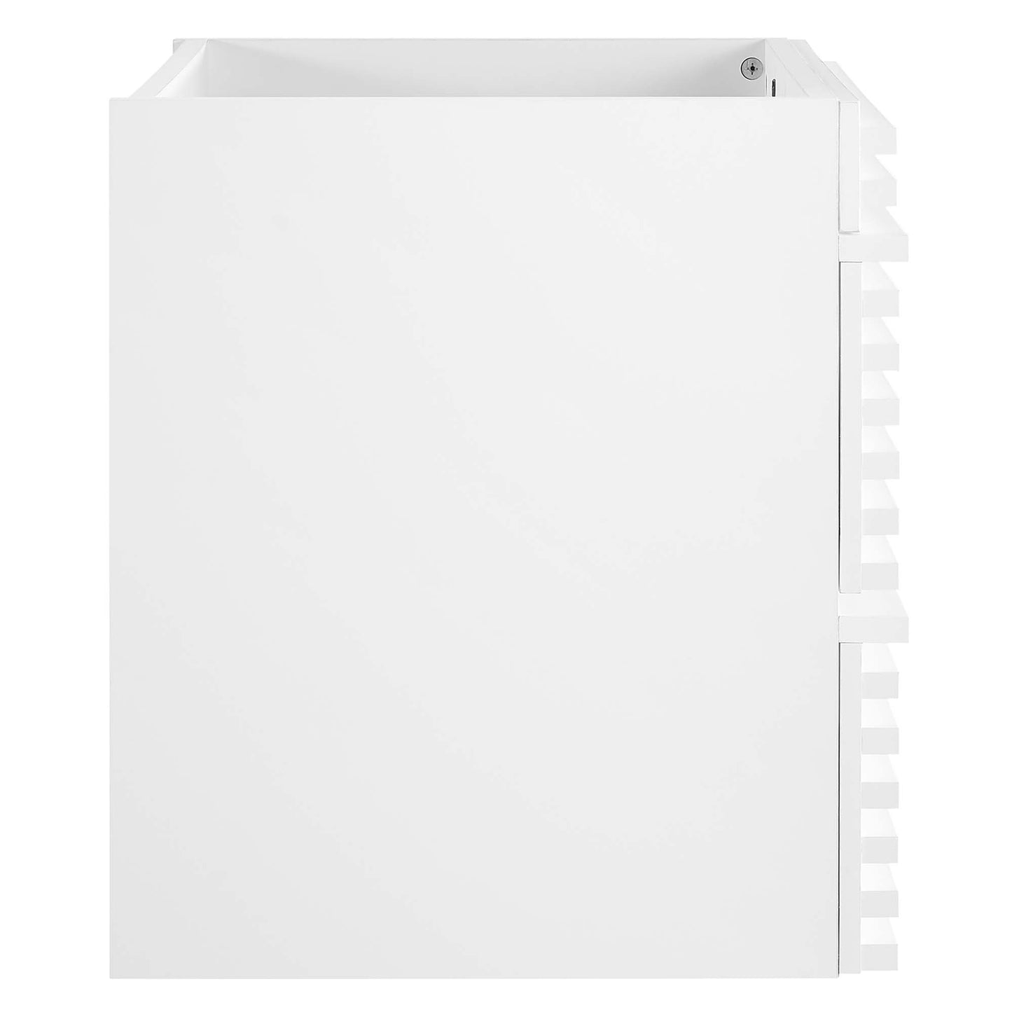 White 24-inch wall-mount bathroom vanity cabinet (sink basin not included)