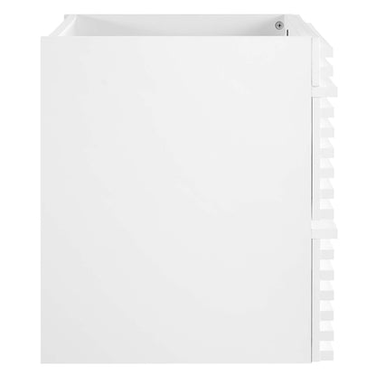 White 24-inch wall-mount bathroom vanity cabinet (sink basin not included)