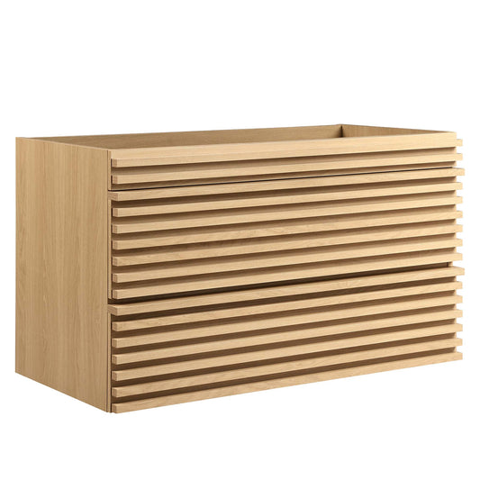 Modway - Render 36" Wall-Mount Bathroom Vanity Cabinet (Sink Basin Not Included) by Modway  Bathroom Vanities Brown - EEI-4339-OAK