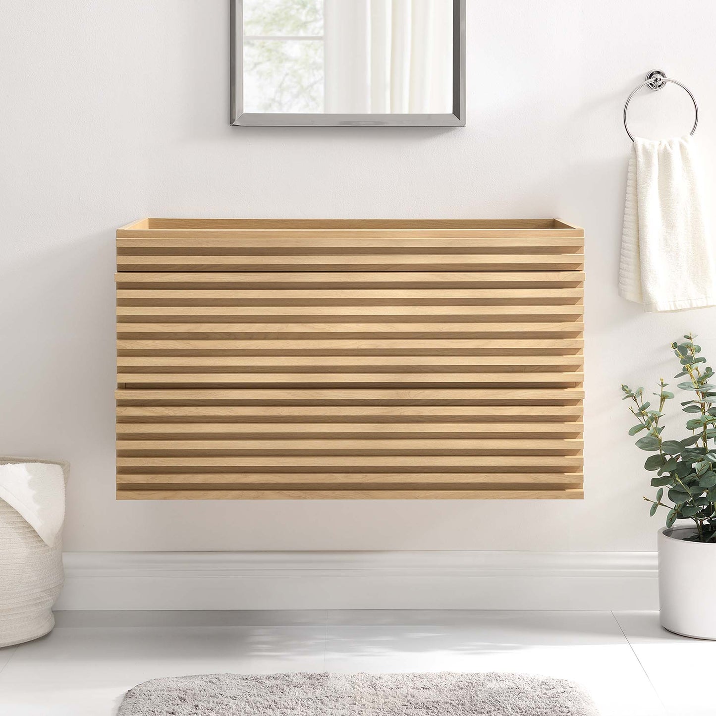 Modway - Render 36" Wall-Mount Bathroom Vanity Cabinet (Sink Basin Not Included) by Modway  Bathroom Vanities Brown - EEI-4339-OAK