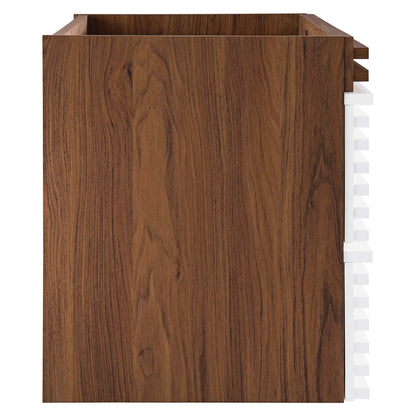 Modway Outlet Render 36" Wall-Mount Bathroom Vanity Cabinet (Sink Basin Not Included) by Modway  Bathroom Furniture White Walnut - EEI-4339-WHI-WAL